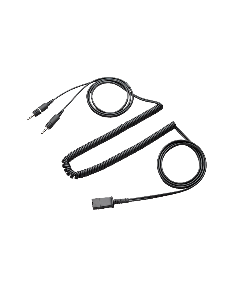 Buy Poly/Plantronics QD To Two 3.5mm Headset Cable 28959-01 for Computer with Plantronics H-Series Headsets