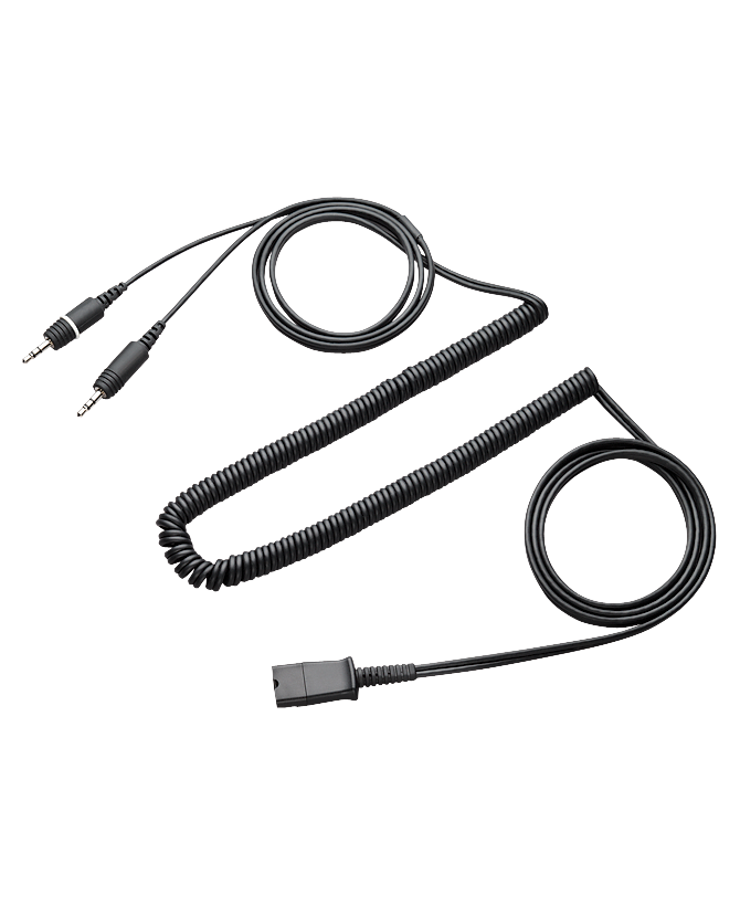 Buy Poly/Plantronics QD To Two 3.5mm Headset Cable 28959-01 for Computer with Plantronics H-Series Headsets