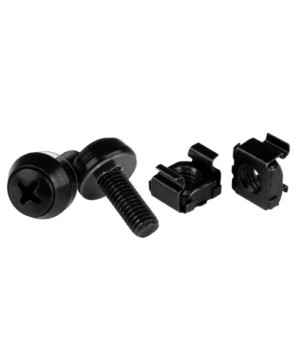 Buy Startech 50 12mm Pack M6 Cage Nuts and Screws in Black CABSCREWM6B 