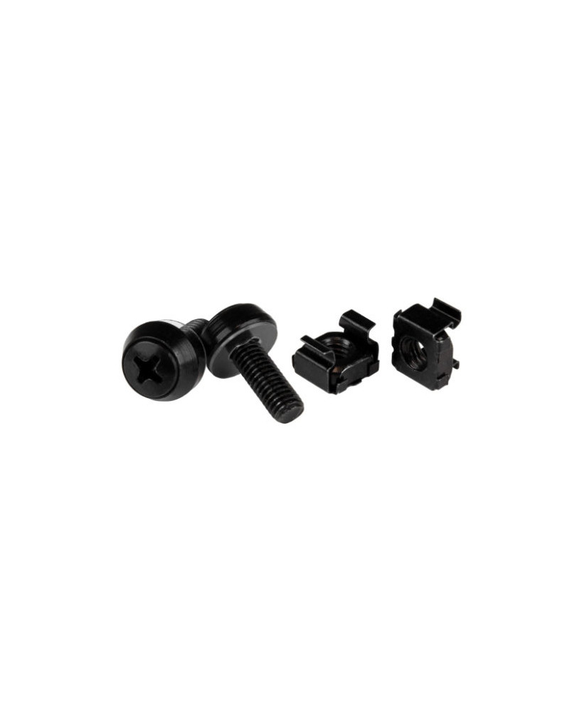 Buy Startech 50 12mm Pack M6 Cage Nuts and Screws in Black CABSCREWM6B 