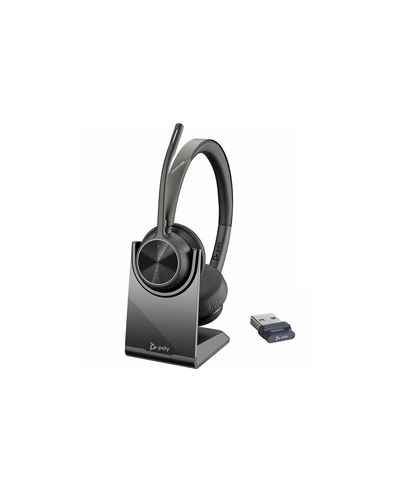 HP Poly/Plantronics Voyager 4320 UC V4320 USB-A Stereo Wireless Headset with Charging Stand 218476-01 / 77Y99AA