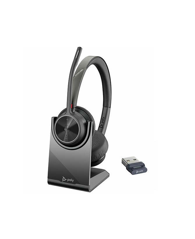 HP Poly/Plantronics Voyager 4320 UC V4320-M USB-A MS Teams Stereo Wireless Headset with Stand 218476-02 / 77Z00AA