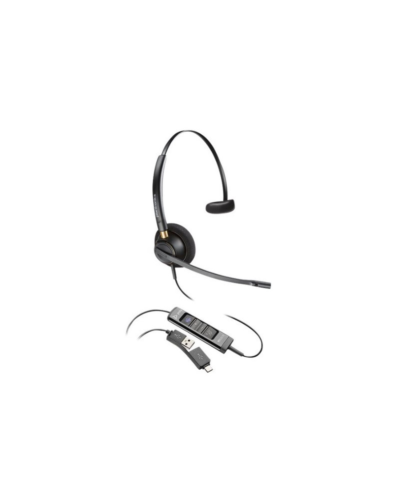 HP Poly/Plantronics EncorePro 515-M USB-C USB-A Mono Wired Headset 218272-01 / 783R1AA