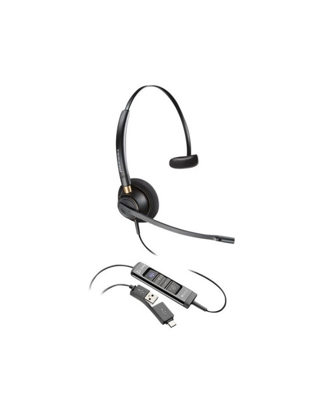 HP Poly/Plantronics EncorePro 515-M USB-C USB-A Mono Wired Headset 218272-01 / 783R1AA