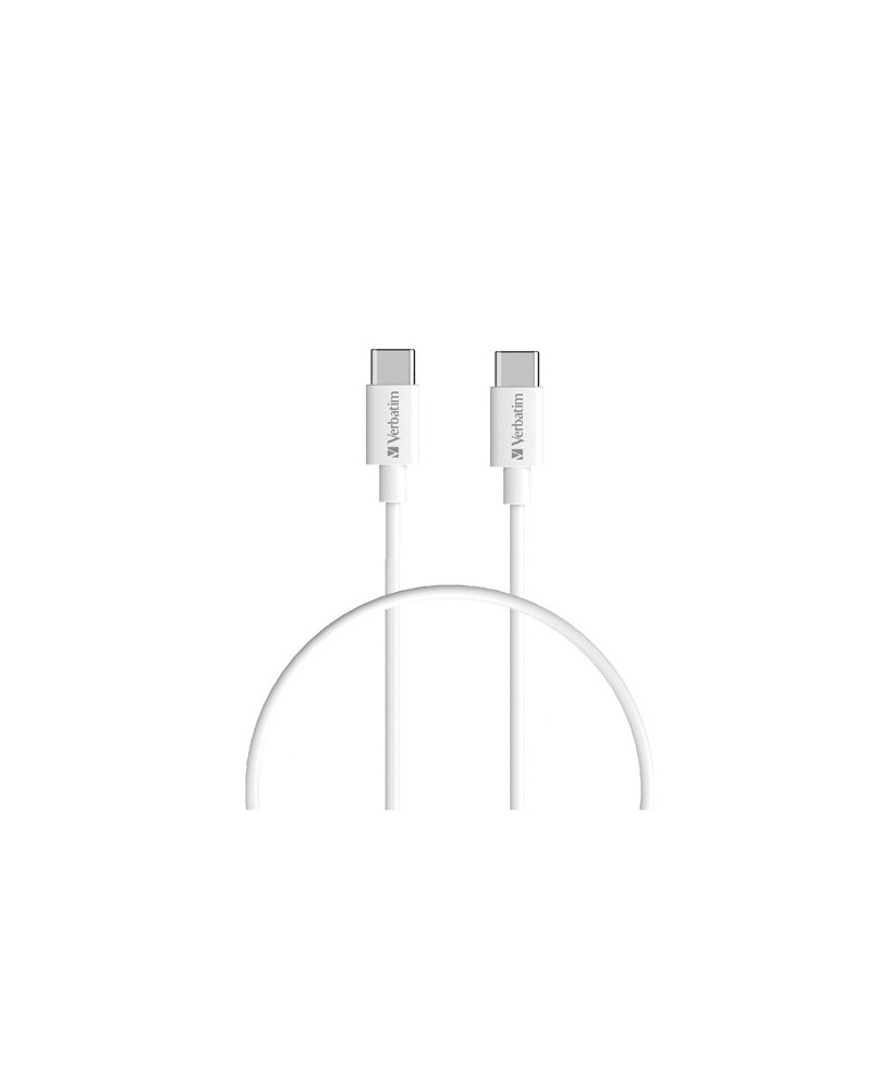 Buy Verbatim 1m Charge Sync USB-C to USB-C Cable in White 66586