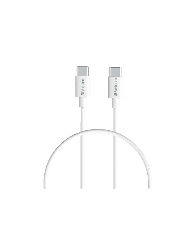 Buy Verbatim 1m Charge Sync USB-C to USB-C Cable in White 66586