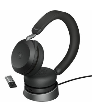 Jabra Evolve2 75 MS USB-A Bluetooth Stereo Headset with Charging Stand 27599-999-989