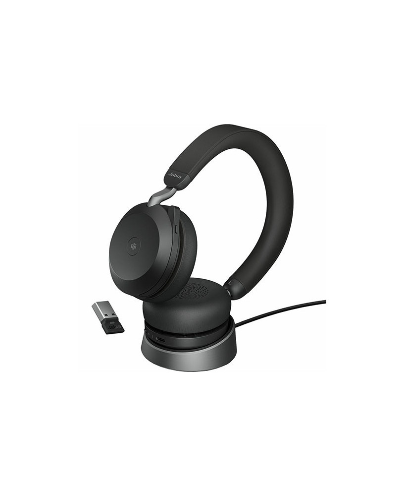 Jabra Evolve2 75 MS USB-A Bluetooth Stereo Headset with Charging Stand 27599-999-989