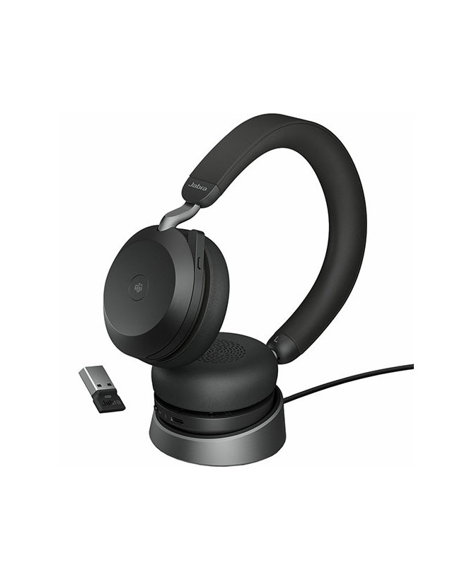 Jabra Evolve2 75 MS USB-A Bluetooth Stereo Headset with Charging Stand 27599-999-989